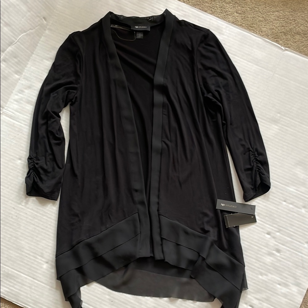NWT AB Studio Classic Black Cardigan Small